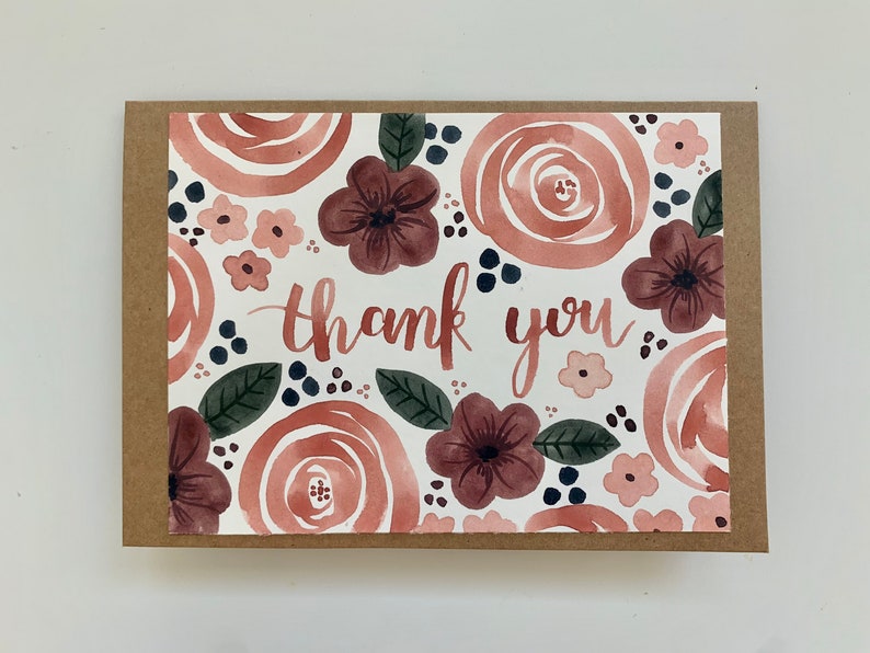 Handmade Floral Thank You Card image 2