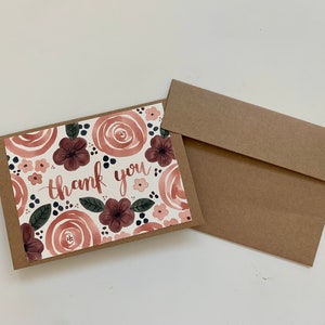 Handmade Floral Thank You Card image 1