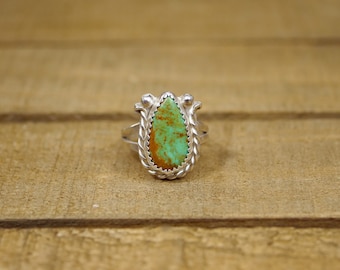 Kingman Turquoise Lucky Horseshoe Ring - Size 7 1/2
