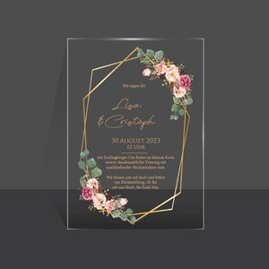 Bl4ckPrint invitation cards made of acrylic glass, customizable - plexiglass panels for wedding invitations - wedding props