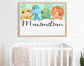 XXL format murals children's room with name children's room decoration boy girl gift for birth/baptism princess baby room personalized