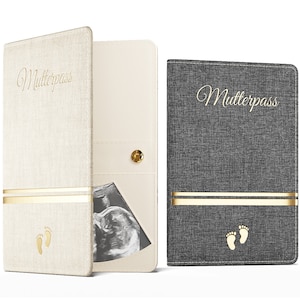 Funda para pasaporte de madre de piel sintética - Bolsa para pasaporte de madre - Organizador de pasaporte para madre con muchos bolsillos para fotografías de ultrasonido Certificado de vacunación Regalo para mujeres embarazadas