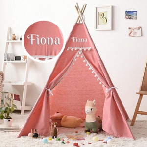 Bl4ckPrint - Tipi Tent for Children Personalized with Name Play Tent Tippi Children's Tent Children's Room Teepee Indian Tent Outdoor Indoor…