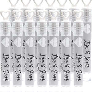 Seifenblasen Hochzeit 24er Set mit Name Datum personalisierte Sticker Etikett Aufkleber Wedding Bubbles Guest Gifts Gastgeschenk Hochzeit Name + Datum