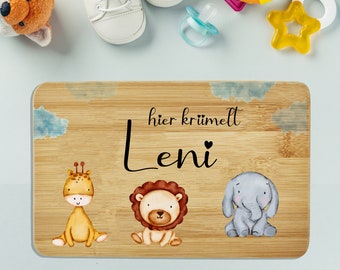 Breakfast board personalized children&#39;s gift 1st birthday gift idea Christmas wooden board snack board child birth 4