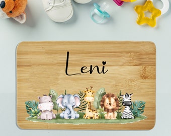 Breakfast board personalized children&#39;s gift 1st birthday gift idea Christmas wooden board board snack board birth 1
