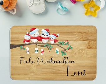 Planche de petit-déjeuner personnalisée pour enfants, motif de Noël, cadeau 1er anniversaire, idée cadeau de Noël, planche de bois, planche à snacks2