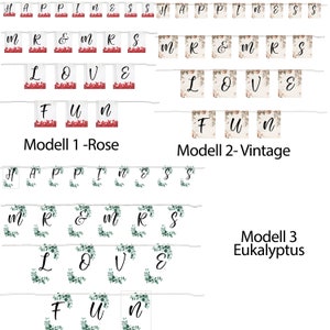 Girlande zum schneiden Hochzeit inkl. Schlaufe zum festhalten Wimpelkette Hochzeitsspiel Braut Bräutigam schneiden Mr&Mrs LIEBE GLÜCK SPASS Bild 9