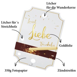 20x Wunderkerzen Etiketten inkl. 20x Wunderkerzen Streichholz Sticker für die Hochzeit Gastgeschenk Hochzeit Wedding Guest Gift Sparkles Bild 2