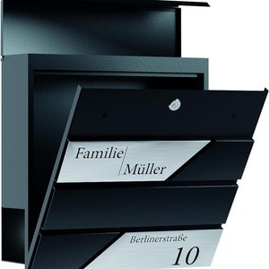 Bl4ckPrint Premium mailbox with newspaper compartment anthracite mailbox personalized with family name street and house number wall mailbox image 8