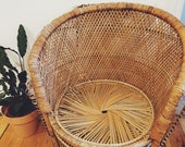 Large Peacock Chair, Wicker Rattan Bamboo Boho
