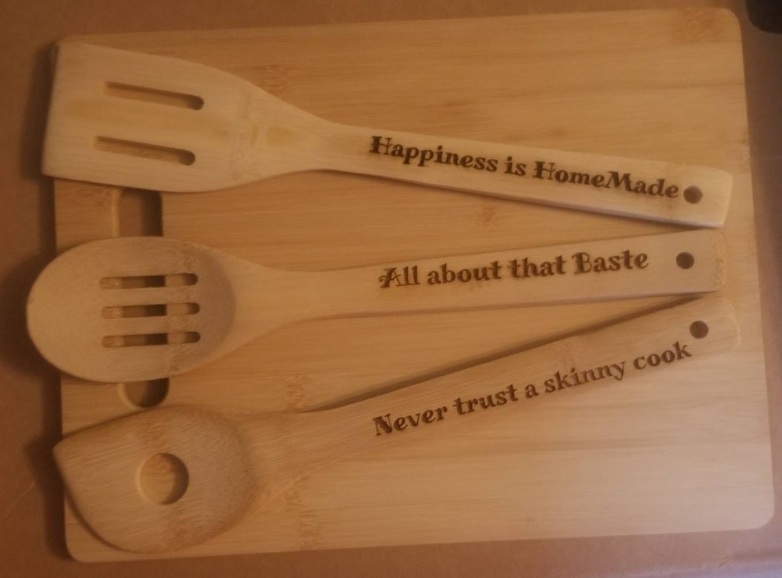 Engraved personalized cooking utensils Christmas gift Etsy