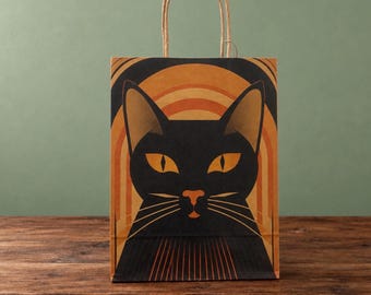Bolsa de regalo de Halloween con gato negro
