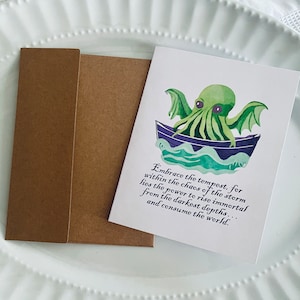 Cthulhu Ermutigungskarte - Goth Karte, Gruselige Karte, Nerd Sympathie Karte, Nerd Ermutigungskarte, gruselige Ermutigungskarte, Cthulhu Geschenk
