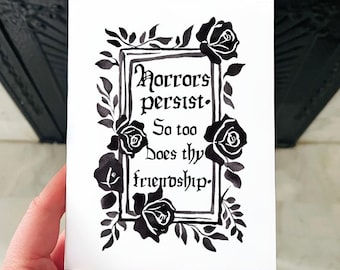 Gothic Black Rose Friendship Sympathy Card