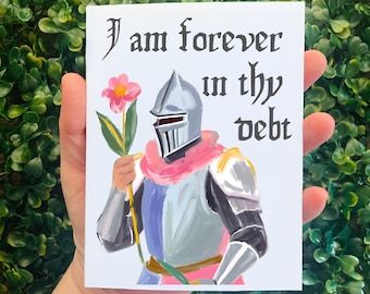 Funny Medieval Knight Thank You Card