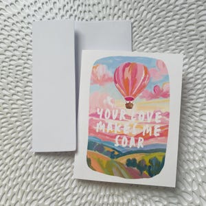 Je liefde doet me stijgen romantische heteluchtballonkaart