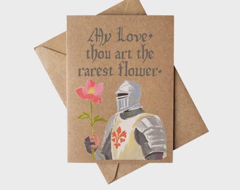 My Love, thou art the rarest flower Medieval Romantasy Love Card
