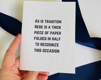 Embossed Sarcastic Birthday Card: Funny Occasion Card