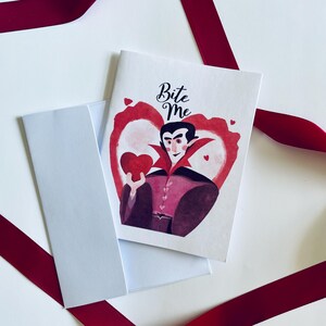Bite me - Klassische, große Vampir Karte zum Valentinstag, Girlie Valentinstag