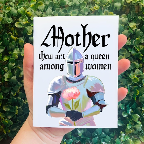 Renaissance Knight Mother's Day Card: Queen Among Women