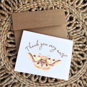 Niedliche Motte Wortspiel Dankeskarte für jeden Anlass - Thank you very moth