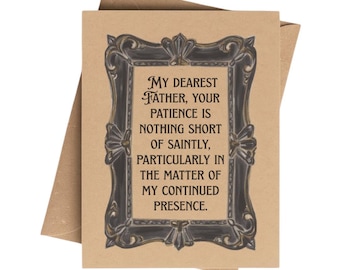 Humorous Victorian Father’s Day Card on Kraft Cardstock