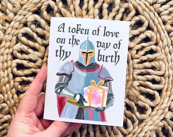 Medieval Knight Birthday Card: Renaissance Role Playing Party