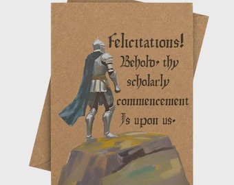 Medieval Knight Graduation Card: Funny Renaissance Congratulations