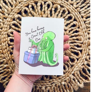 You have become a great old one - Cthulhu birthday card, literary nerd birthday card, getting old birthday card, nerdy 40th birthday card