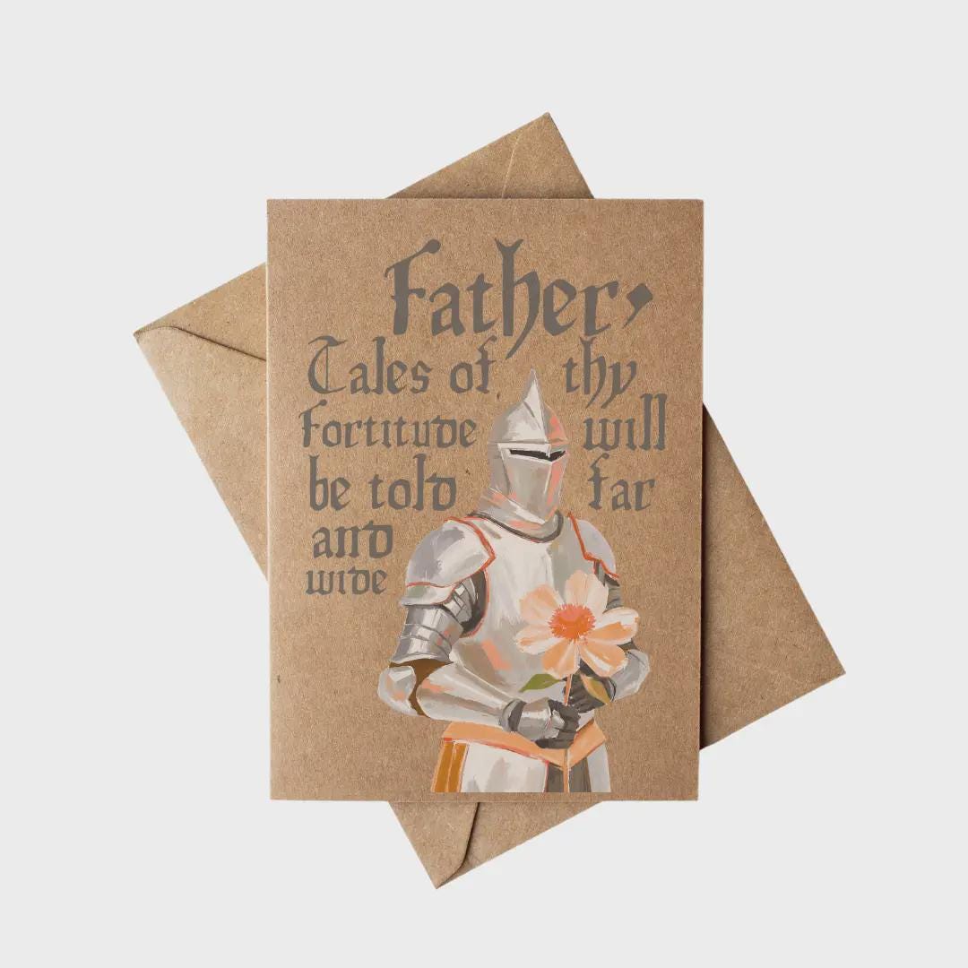 Medieval Knight Renaissance Card for Dad, Father’s Day Greeting Card - Etsy