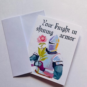 Medieval Knight Romance Card, Your knight in shining armor, medieval girlfriend card, funny girlfriend card, fantasy medieval card, knight