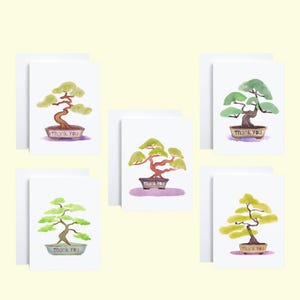 Tarjetas de agradecimiento de bonsái para cualquier ocasión (en blanco por dentro)