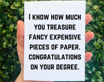 Sarcastic Graduation Card: Funny Congratulations Degree