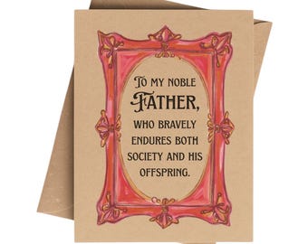 Funny Victorian Father’s Day Card for Dad on Kraft Cardstock