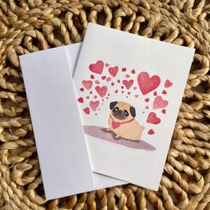 Mops Valentinstag Karte, Valentinstag für Mops Besitzer, Mops Valentinstag, süße Mops Karte, Mops Geschenk für Valentinstag, Mops Besitzer Geschenk, Mops Karte