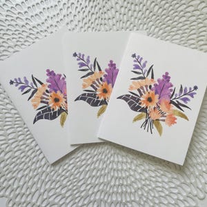 Set mit 6 Herbst-Blumenkarten - innen leer - Herbst-Notizkarten - Thanksgiving-Notizkarten, Herbstkartenset, Herbstblumenkarten für jeden Anlass