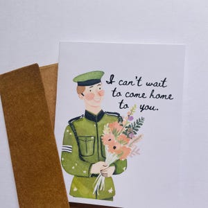 Tarjeta de "te extraño" de militares, tarjeta de relación a larga distancia de militares, tarjeta de relación a larga distancia del ejército, tarjeta militar de EE. UU. para cónyuge