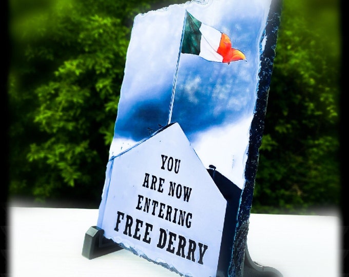 FREE DERRY Irish slate stone.