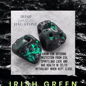Irish Coastal Hag/Witch Stones collected from the shores of Ireland Wild Atlantic Way and Northern Coast Protection from illness and badness