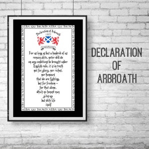 Déclaration d'Arbroath prête à encadrer l'impression de carte.