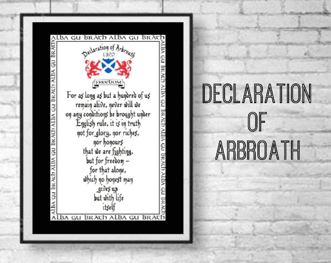 Declaration of Arbroath ready to frame card print.
