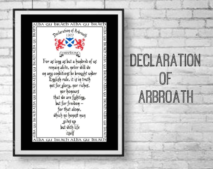 Declaration of Arbroath ready to frame card print.