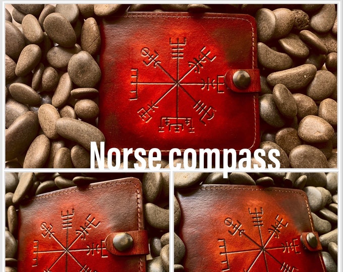 Norse compass real leather wallet