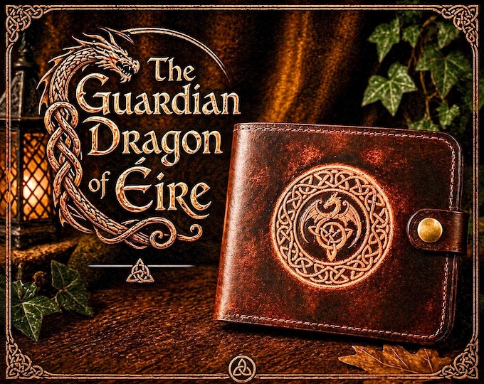 The Celtic Dragon Handmade leather wallet