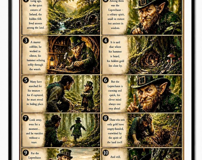 Leprechaun Print – Keeper of the Hidden Gold Irish Folklore Wall Art, Irish Mythology Gift