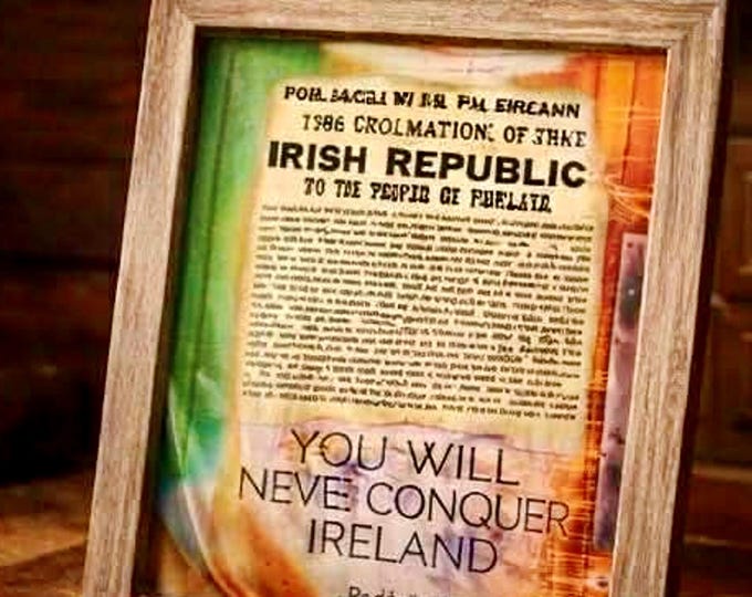 Irish Proclamation Wall Art – You Will Never Conquer Ireland – Padraig Pearse Quote Print
