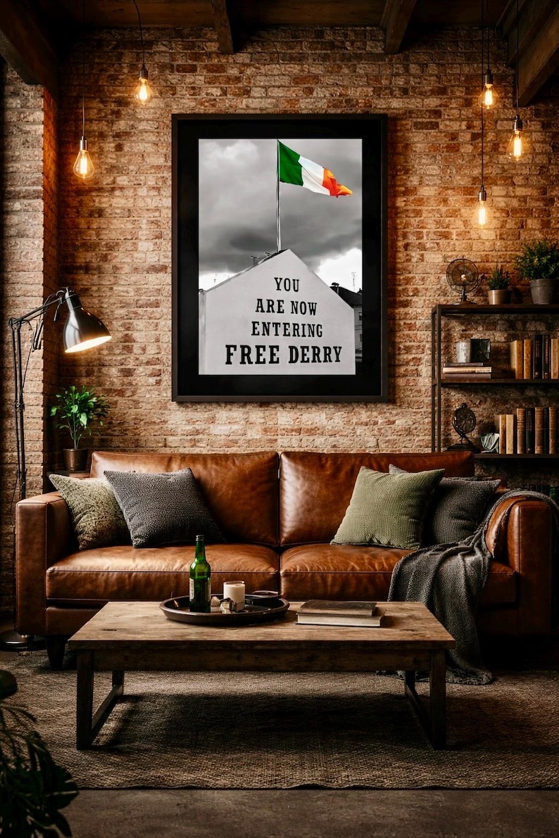 Free Derry Print – Iconic Irish Tricolour - Black and White - Etsy
