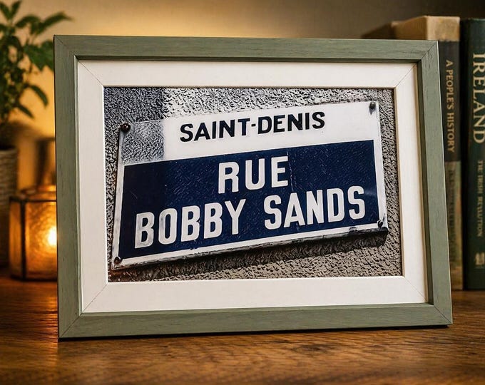 Bobby Sands Street Sign Print – Irish History Wall Art, Belfast Tribute (6x4 Inch Framed)