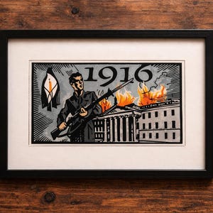 1916 Påskupprorets nytolkning inramad eller monterad tavla